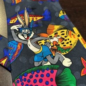 Vintage Looney Tunes Mania silk necktie